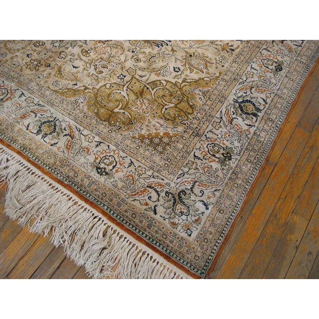 Mid 20th Century Persian Silk Qum Carpet For Sale - Image 4 of 9