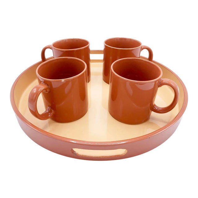 Vintage Hues 'N Brew Pink Coffee Serving Set - 5 Pieces For Sale