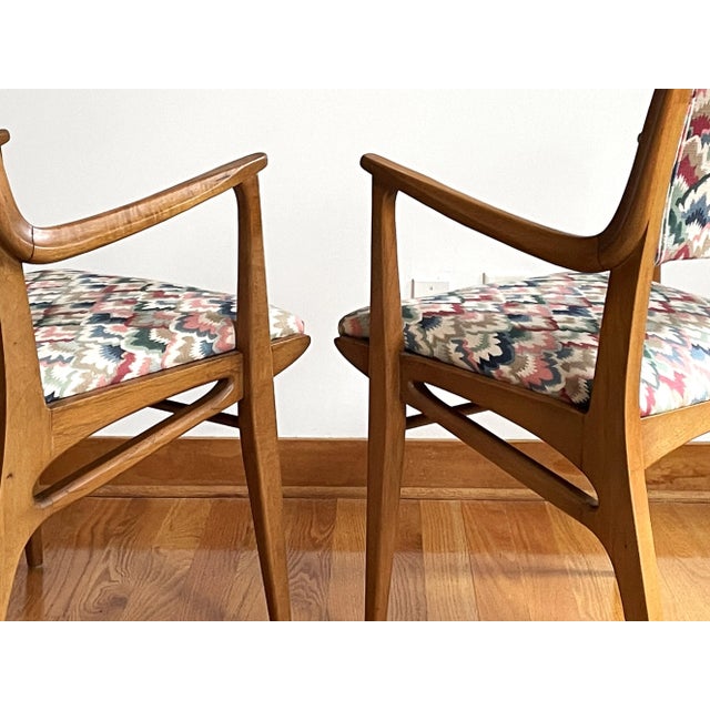 Brown Drexel Profile Side Chair Pair - By John Van Koert For Sale - Image 8 of 10