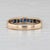 Modern 0.80ctw Blue Sapphire Ring 18k Yellow Gold Stackable Band Size 6.75 For Sale - Image 3 of 8