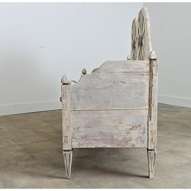 Swedish Gustavian 18th Century Painted Pine Settee with Storage For Sale - Image 10 of 15