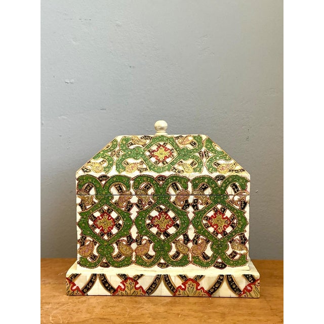 Late 20th Century Vintage Inlay Stone Box For Sale - Image 5 of 12