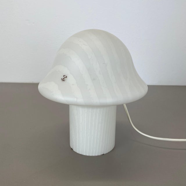 Original Glass Mushroom Zebrano Desk Light No2 from Peill & Putzler, Germany, 1970s For Sale - Image 3 of 15
