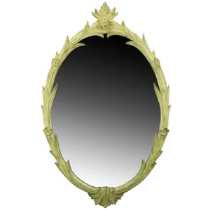 Hand-Carved French Regence Style Mirror With Gilt Ivory Glaze