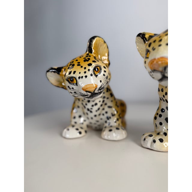 1960s Italian Ceramic Leopard Family Figures, 1960s, Set of 3 For Sale - Image 5 of 18