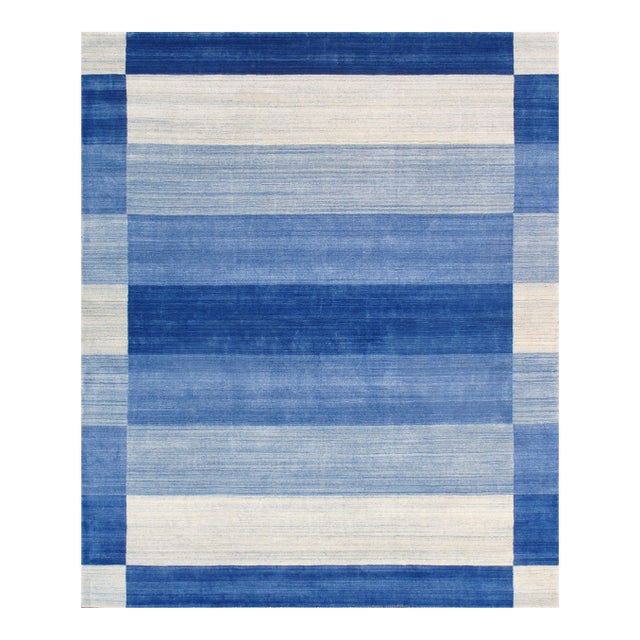 Pasargad Home Gramercy Blue Area Rug, 4'11'' X 8' 8'' For Sale