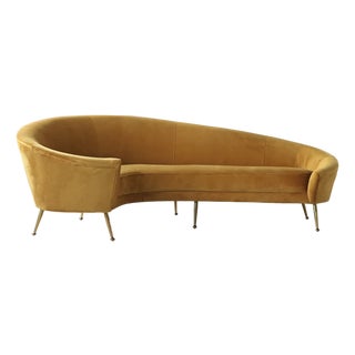 Matthew Izzo Home Conrad Curved Velvet Lounge Sofa For Sale