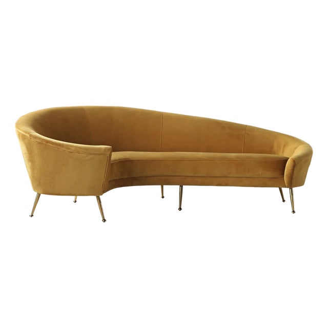 Matthew Izzo Home Conrad Curved Velvet Lounge Sofa For Sale