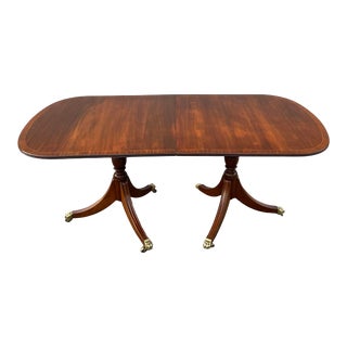 Early 20th Century Made in England g.t Rackstraw Regency Inlaid Mahogany Dining Table - Newly Refinished For Sale