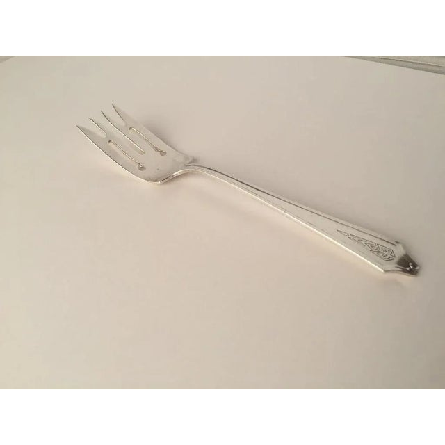International Silver Vintage Art Deco Style Sterling Silver Fork For Sale - Image 4 of 4