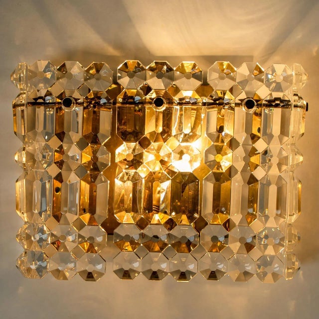 1960s Gilt Brass, Metal and Crystal Glass Sconce from Kinkeldey, 1970s For Sale - Image 5 of 15