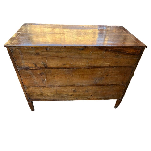 Wood Louis XVI Chest of Drawers in Inlaid Walnut, 1800s For Sale - Image 7 of 14