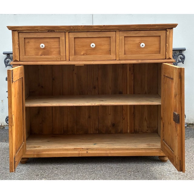 Pine Two Door Three Drawer Dresser Base For Sale - Image 14 of 15