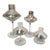 Modern Glass Pedestal Vessels + Seashells, Set of Four For Sale