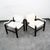 1960s Mid Century Danish Modern Lounge Chair Set White Black Leather Skipper Safari For Sale - Image 4 of 12