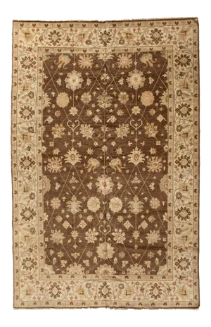 Late 20th Century Vintage Brown Ivory Egyptian Rug