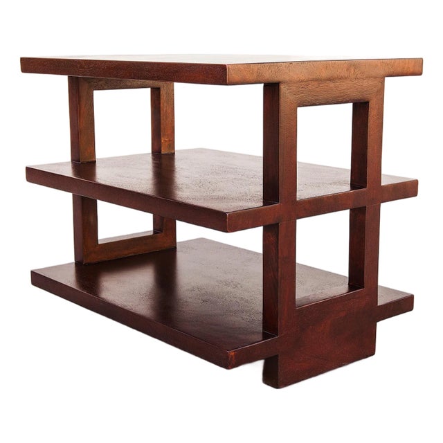 1940s Edward Wormley for Dunbar Model 4423 Tiered Mahogany Occasional Table For Sale