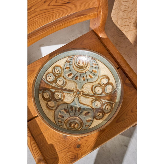 Stone Stoneware Bowl with Hand-Painted Abstract Motif from Søholm, 1950s For Sale - Image 7 of 8