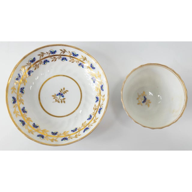 English 18th Century English Royal Crown Derby Nottingham Road Teacup & Saucer Set- 2 Pieces For Sale - Image 3 of 13
