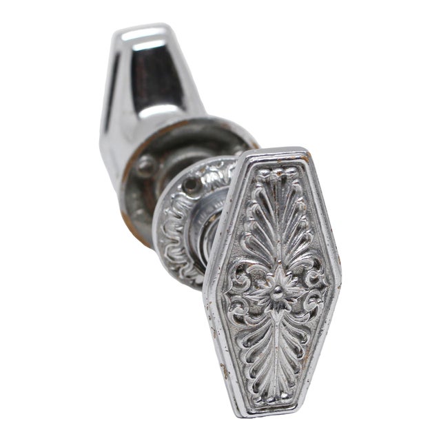 Waldorf Astoria Russell & Erwin Nickel Doorknob Set With Rosettes For Sale