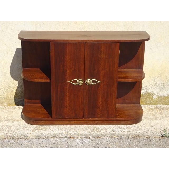 Small Art Deco Walnut Bookcase, 1940s For Sale - Image 18 of 18