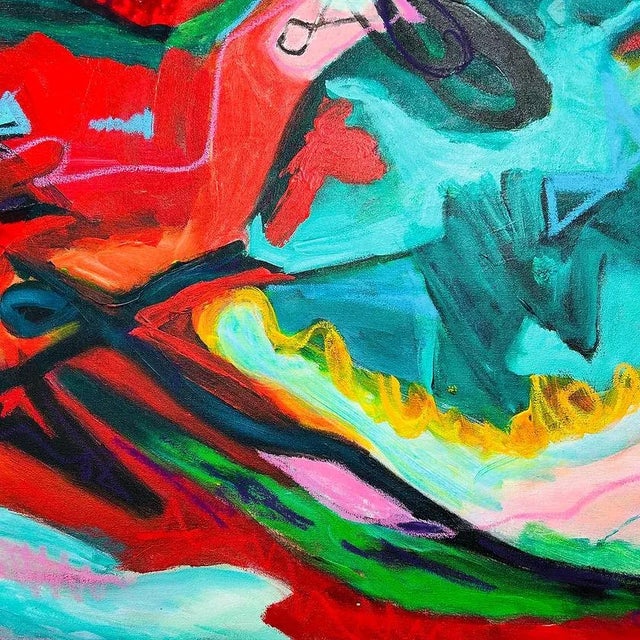 Red "Last Dance" Mixed Media Art on Canvas by Esther Ritz For Sale - Image 8 of 12