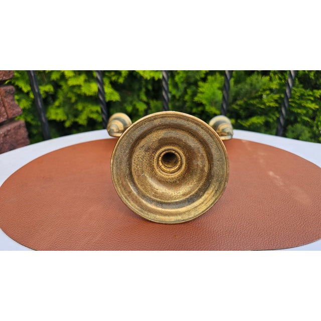 Art Deco Brass Three-Arm Candlestick, 1950s For Sale - Image 6 of 7