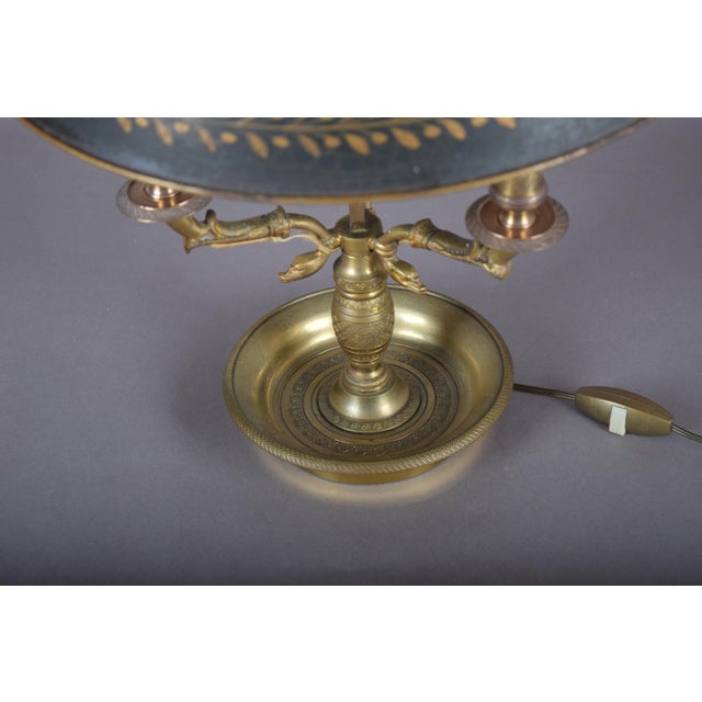 Antique Empire Bronze Bouillotte Lamp with Swan Motifs, 1910s For Sale - Image 15 of 16