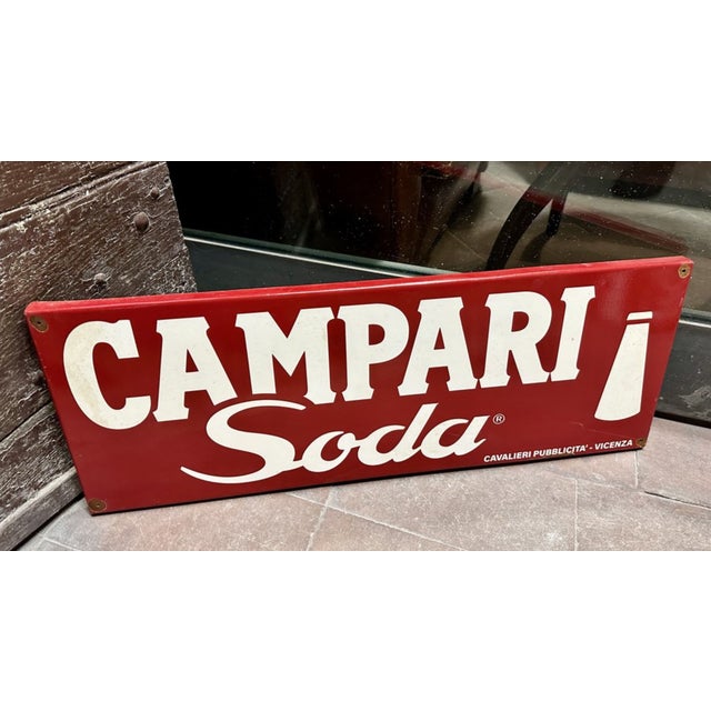 Red Campari Sign in Enameled Metal For Sale - Image 8 of 8
