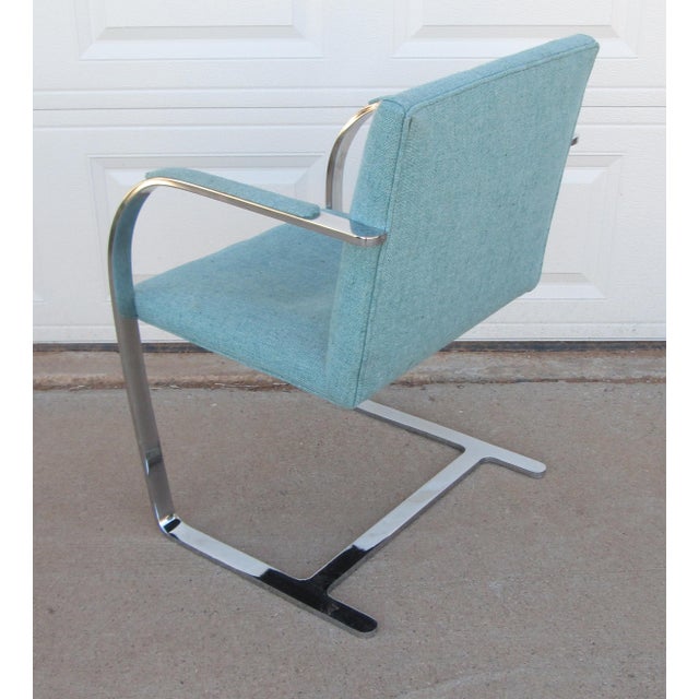 Metal Mid 20th Century Attributed to Ludwig Mies Van Der Rohe Brno Style Chair Flat Arm For Sale - Image 7 of 14