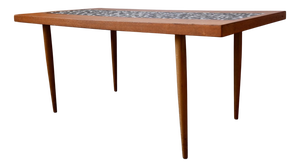 Coffee Table with Teak Spindle Base and Ceramic Mosaic, 1970s