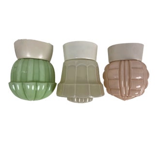 Art Deco Ceiling Lamps from Thabur, 1920s, Set of 3 For Sale