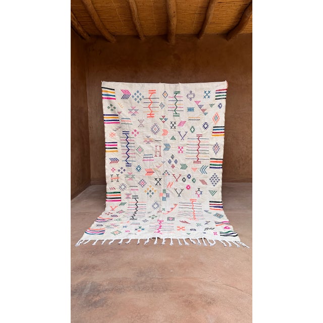 Mid-Century Modern Moroccan Flatweave Rug - 9.3 X 6.1 Ft For Sale In Cleveland - Image 6 of 9