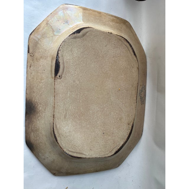 Antique Staffordshire Transferware Ironstone Platter, “Abbey” Pattern, Circa 1850s For Sale - Image 12 of 13