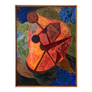 1960s Abstract Expressionist Oil Painting by Martin Rosenthal, Framed For Sale
