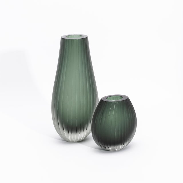 Hand-Blown Murano Supreme Vase in Eucalyptus Green For Sale - Image 11 of 12