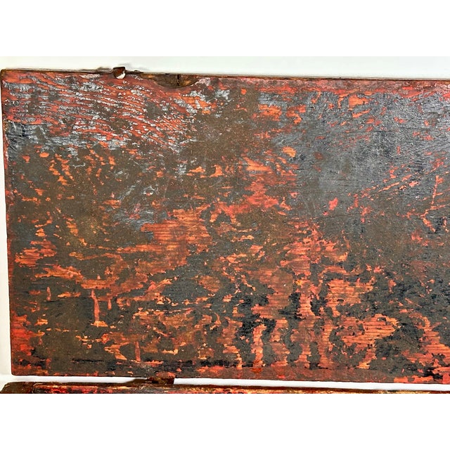 Early 20th Century Farmhouse Red Dovetail Trunk Box For Sale - Image 13 of 17
