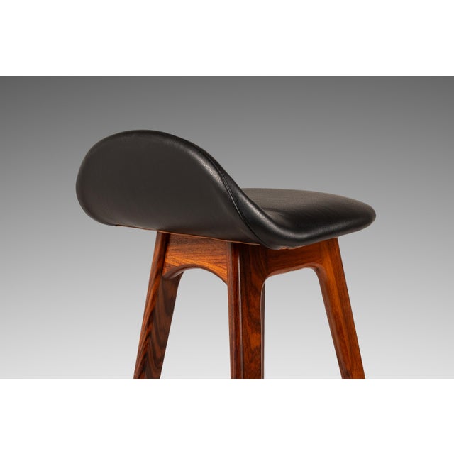 Danish Mid-Century Modern Model Od-61 Counter Height Bar Stool in Rosewood & Leather by Erik Buch for o.d. Mobler, Denmark, 1960's For Sale - Image 12 of 18