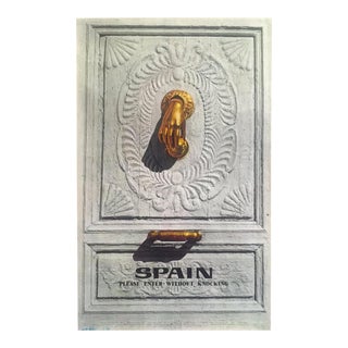 Vintage Mid Century Rare " Please Enter Without Knocking " Collector's Spain Travel Poster For Sale