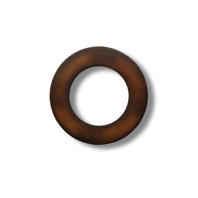 Mid 20th Century Circular Dark Wood Frame for Picture or Mirror For Sale - Image 5 of 5