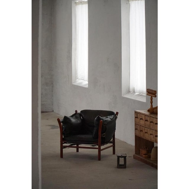 Vintage Ilona Lounge Chair in Stained Beech and Leather by Arne Norell for Aneby Mobler, 1960s For Sale - Image 9 of 18