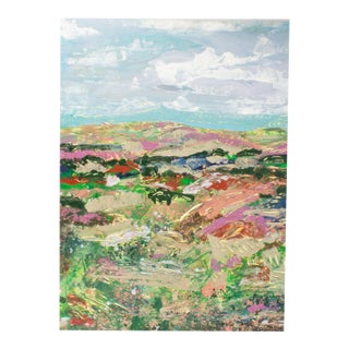 1980s Abstract Acrylic Landscape by Harry Hilson For Sale