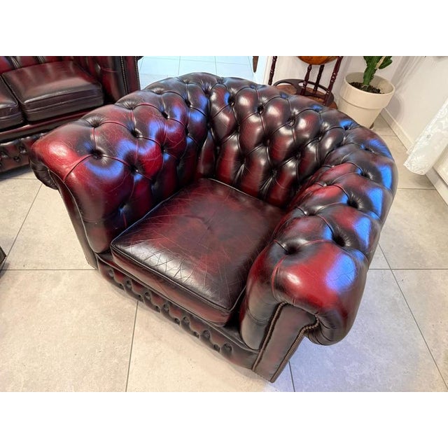 Chesterfield Sofa and Chairs, Set of 3 For Sale - Image 3 of 18