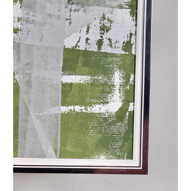 Green Mid 20th Century Contemporary Abstract Wall Art Painting For Sale - Image 8 of 8
