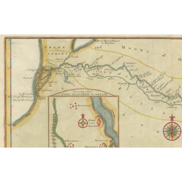 Paper West Africa French Exploration Map with River Sanaga, 1750s For Sale - Image 7 of 9