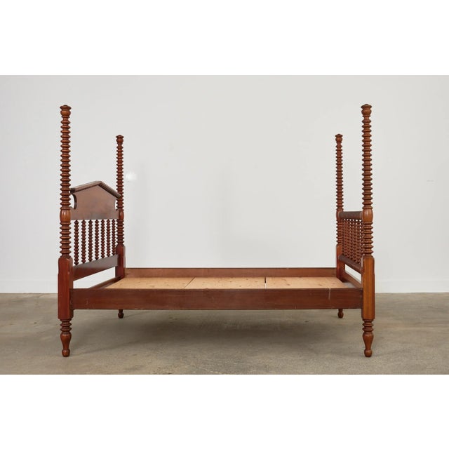 American American Classical Bobbin Turned Fruitwood Spindle Bed For Sale - Image 3 of 13