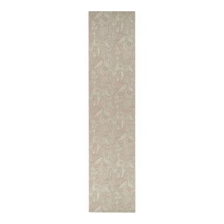 Rug & Kilim’s Tudor Style Extra-Long Runner Rug in Cream With Floral Patterns For Sale