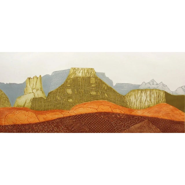 Contemporary 1980s "Horizon" Hand-Signed Collagraph Western Print by John Ross For Sale - Image 3 of 7