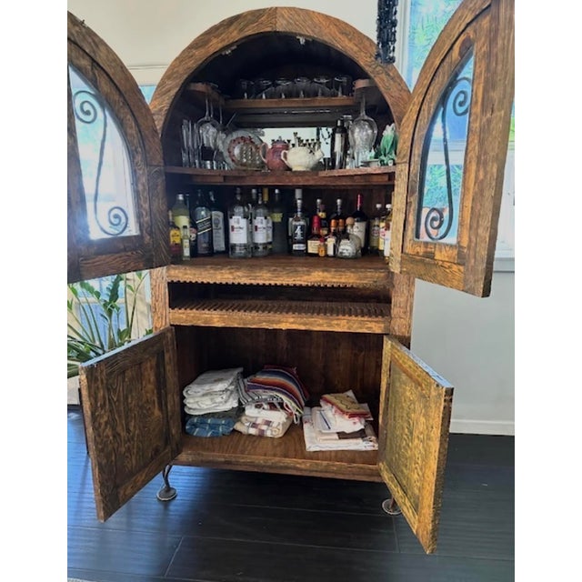 Spanish Antique Wooden Storage Cabinet For Sale - Image 3 of 7