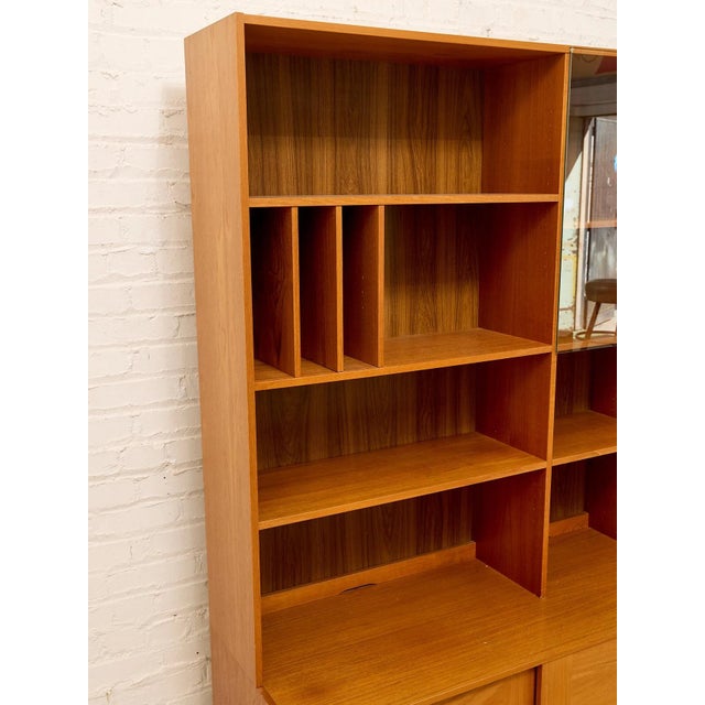 Chocolate Mid 20th Century Danish Modern Teak Multimedia Shelf For Sale - Image 8 of 11